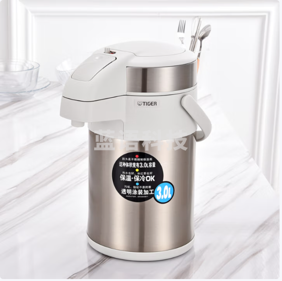 虎牌(TIGER)不锈钢保温壶气压式热水瓶MAA-A30C-XW珍珠白3升