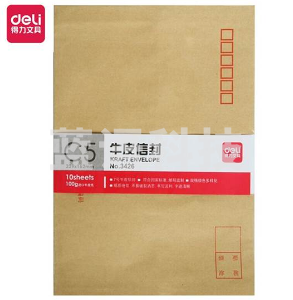 得力（deli） 3426 7号牛皮信封 邮局标准信封 229*162mm 10个/包