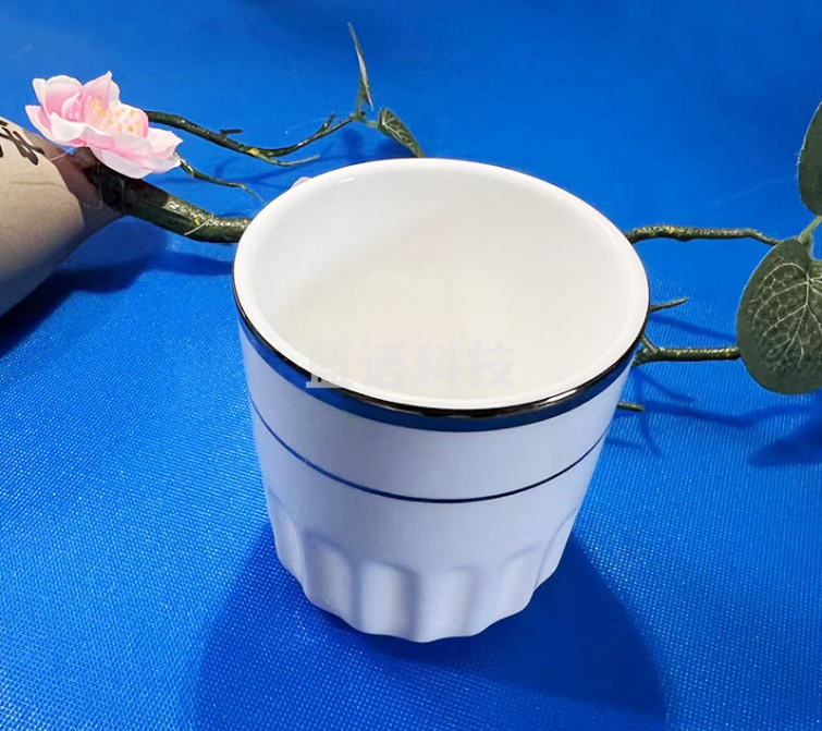 唐山骨瓷4mm双白金线半纹杯