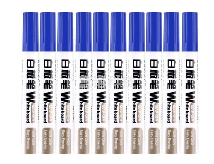 得力（deli） 6801蓝色白板笔 可擦笔 大容量水性白板笔 10支/盒 1支装