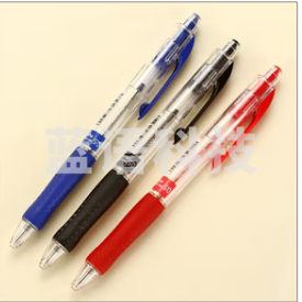 三菱 SN-100 透明杆按挚式圆珠笔 0.5 蓝色 按盒销售