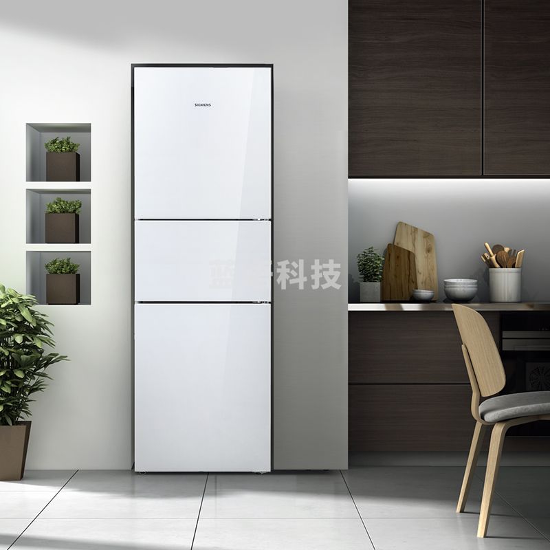 西门子/（SIEMENS）274升三门冰箱 玻璃面板 混冷大容量 零度保鲜 线下同款 BCD-274W(KG28US221C)
