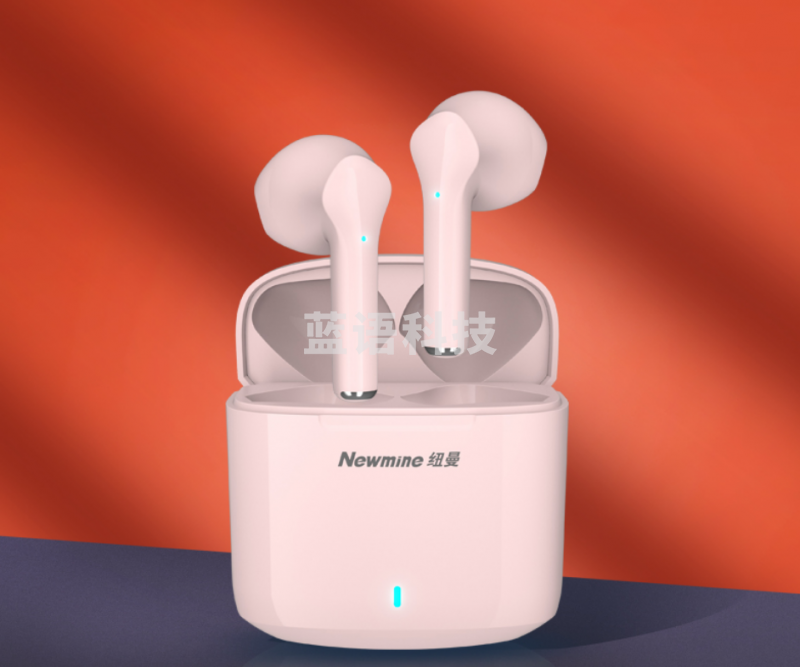 纽曼（Newmine）X5蓝牙耳机真无线双耳苹果华为安卓男女通用2021年新款超长续航半挂入耳 升级新版 樱花粉