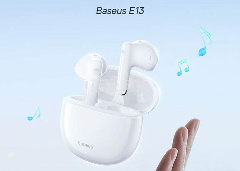 倍思 Baseus Bowie E13真无线蓝牙耳机 30小时长续航 半入耳舒适佩戴 蓝牙5.3音乐游戏耳机适用苹果华为小米手机 白