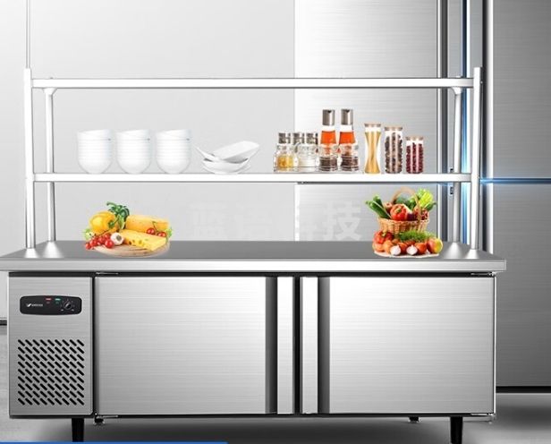 银都餐饮设备 操作台冰柜商用冰箱冷藏柜 冷藏工作台平冷卧式冰柜商用双温厨房冷冻柜不锈钢保鲜柜 全铜管冷冻-二级能效 1.8米*0.8米*0.8米