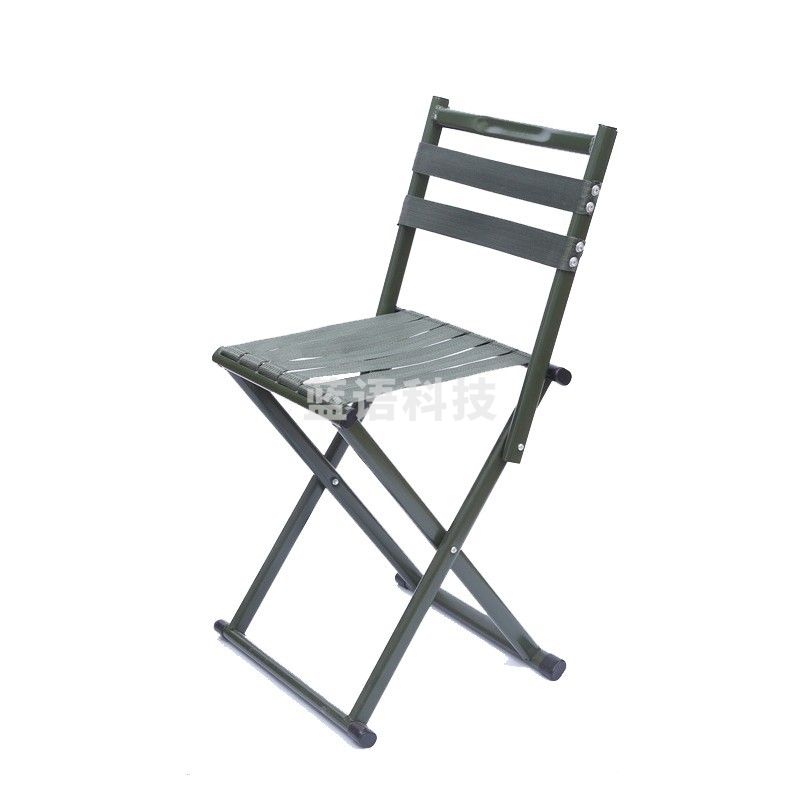 靠背马扎 户外休闲靠背椅子 钓鱼凳子靠背钓鱼椅子 军绿色靠背马扎