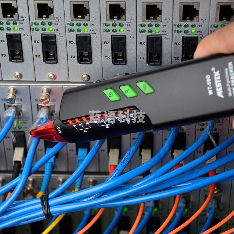 MESTEK迈斯泰克高精度网络寻线仪查线器多功能带电寻线器红光笔测线器 WT-58D+充电套装