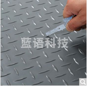 巨联（JULIAN）加厚PVC防水防滑垫 车间厂房地垫 灰色人字形 宽1.8米 15米/卷