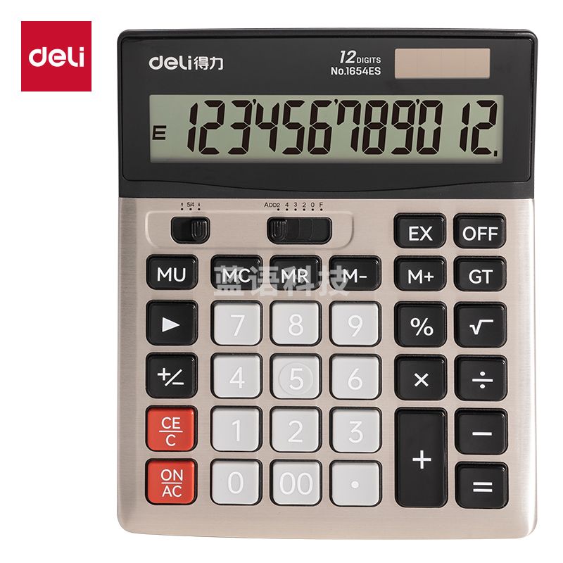 得力1654ES桌面计算器(香槟金)(台)