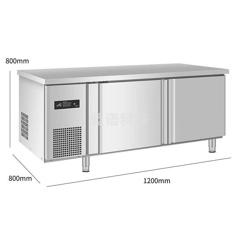 雪村 商用保鲜冷藏冷冻工作台操作台卧式冰柜厨房平冷操作台冰箱水吧台冰柜奶茶店冰箱冷藏 1200*800*800 冷藏（201/全铜管）