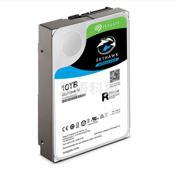 希捷(Seagate)ST10000VE001 监控硬盘10TB 256MB 7200转 SATA 垂直 机械 PMR CMR 希捷酷鹰AI