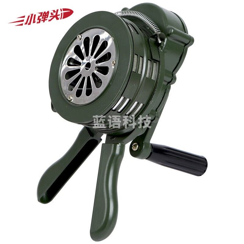 手摇报警器 便携式手动报警器防汛防空防灾铝合金 绿色