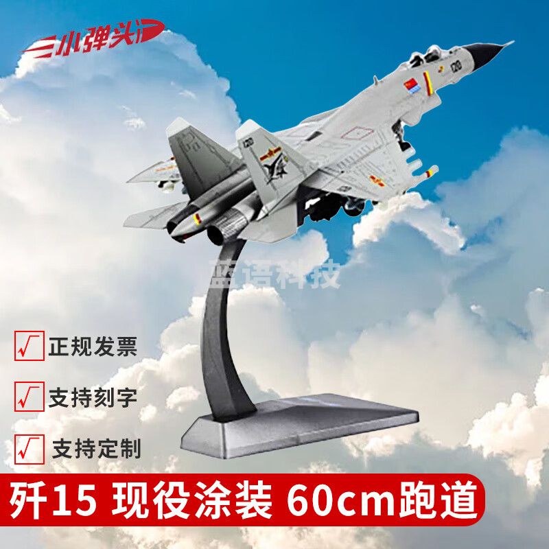 小弹头歼15飞机战斗机模型 仿真J15舰载机模型 1:72(现役涂装) 60cm跑道