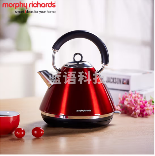 摩飞电器（Morphyrichards）电热水壶 304不锈钢家用大容量烧水壶英伦风电水壶 MR7076A 红色 1.5L