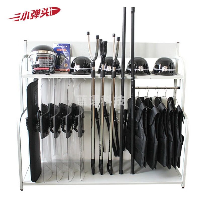 防暴套装加防暴装备架 加大款白色装备架+5人防爆套装