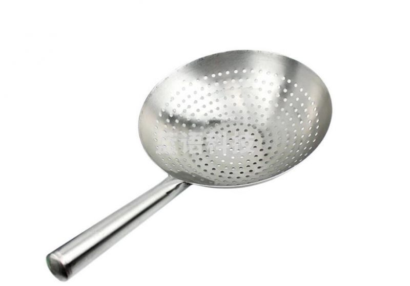 不锈钢钢漏 28CM油炸火锅大漏勺不锈钢厨师油鼓漏厨房酒店过滤网漏网