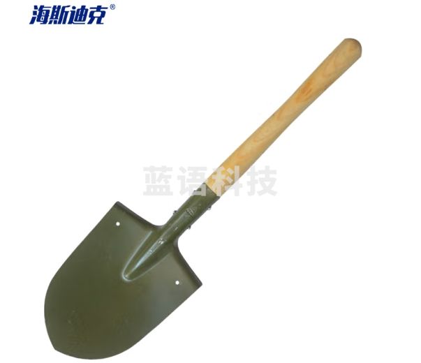 海斯迪克 HKZ-88 消防救援防汛锹 木柄铁锹铁镐 铲 63cm小军绿色铁楸