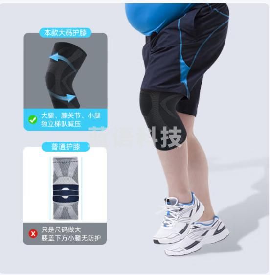 曼迪卡威（Mdikawe）大码护膝300斤加肥加大号胖子运动斤男士大体重跑步护腿长女XXXL