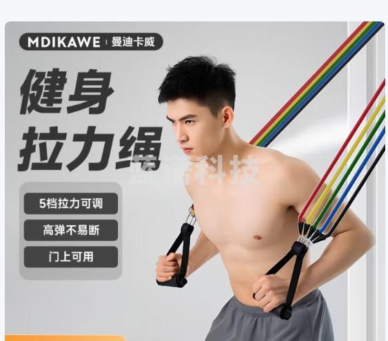 曼迪卡威（Mdikawe）拉力绳脚蹬弹力绳门上练开背深蹲健身器材扩胸肌拉伸带器男士
