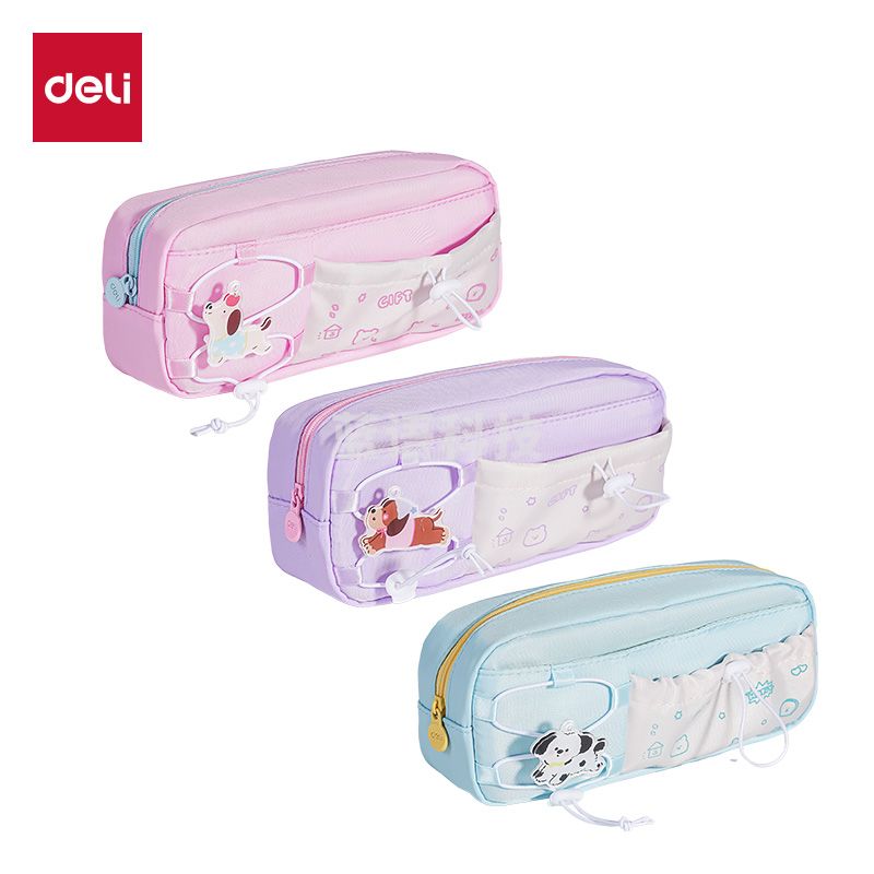 5月新品 得力BC417小狗系列复合式笔袋(混)(个)