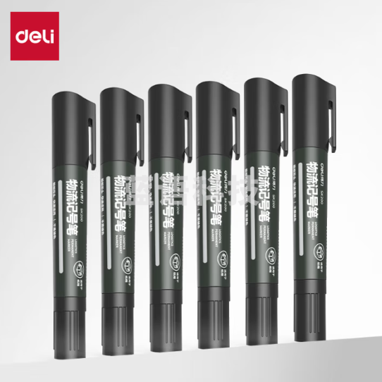 得力SK200大双头粗头记号笔 黑色 10支/盒(盒)