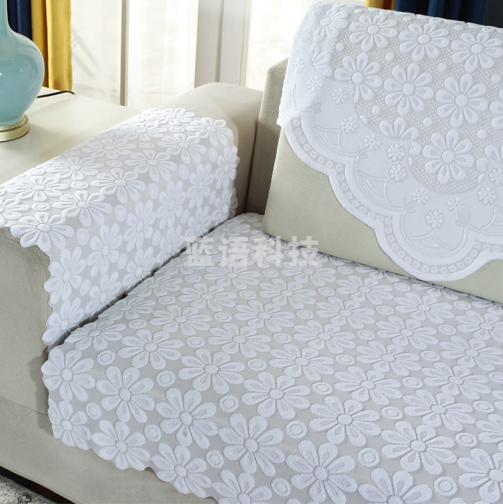 布艺沙发垫 简约沙发巾 纯白 90*120cm