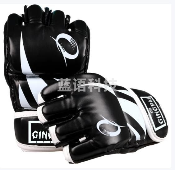 竞派半指拳击手套散打UFC拳套训练MMA拳击套黑色