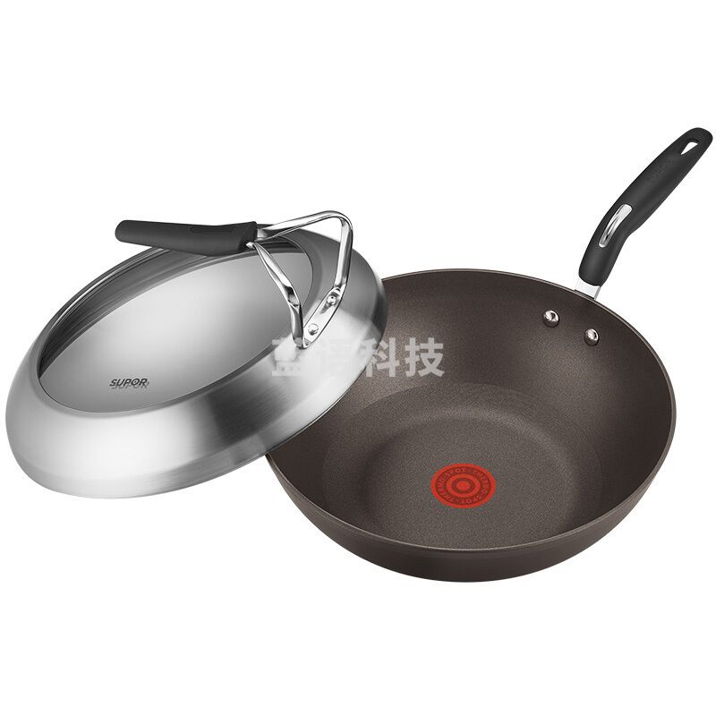 苏泊尔PC30HA1 火红点钛金刚无油烟炒锅 可立盖（无副把手）30CM