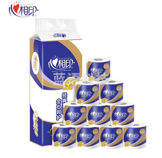 心相印卫生纸 心柔系列 3层140g卷纸*10粒
