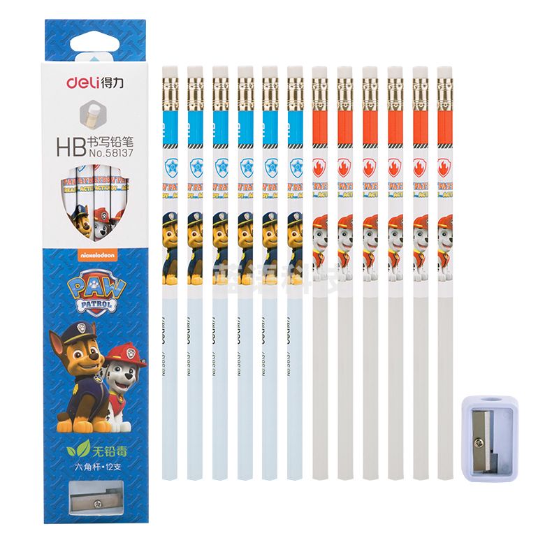 得力58137_汪汪队立大功HB铅笔(蓝)(12支/盒)