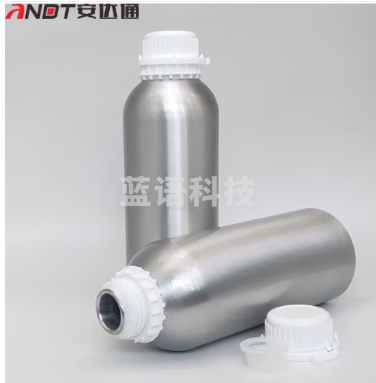安达通 化工样品瓶抛光铝瓶 实验室分装瓶 精油铝瓶罐 防盗盖金属瓶容器 500ml抛光 5个