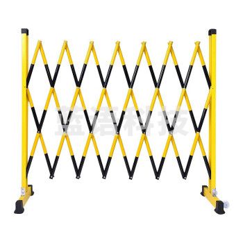 准航 伸缩围栏杆 玻璃钢折叠隔离带 可移动电力施工绝缘围网安全护栏 黑黄管式1.2x2.5米