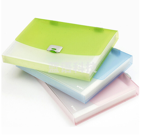 晨光AWT90961分类资料册透明手提风琴包 颜色随机