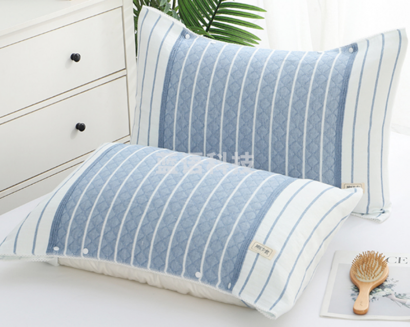 沐凡 枕套 纯棉包裹式枕头套 布什蓝色50*60cm（对）