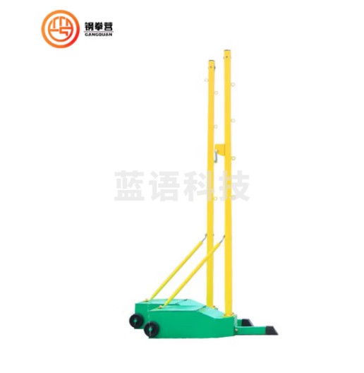 钢拳营 体能训练羽毛球网架 移动便携式网柱支架简易折叠羽毛球网架 多功能羽毛球柱绿色标准