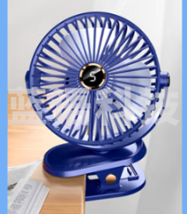 索盈【带APP自动摇头】小风扇桌面小型宿舍制冷空调风宝静音电风扇usb可充电涡轮夹子扇壁挂床上用台式 蓝【金榜推荐】冲插两用丨五档冷风 超长续航床头迷你卧室办公室便携厨房挂壁降温神器