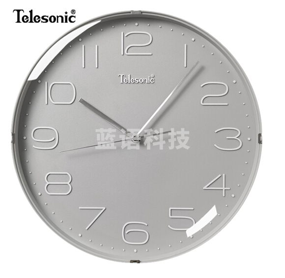 天王星（Telesonic）Q0731-5 挂钟12英寸日式简约挂钟家用客厅时钟装饰石英钟卧室静音时钟表 灰色