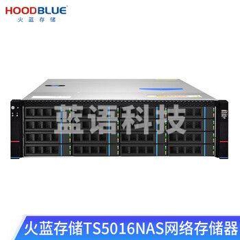 火蓝存储（hoodblue） TS5016万兆光纤nas存储 网络存储器16盘磁盘阵列共享存储 TS5016-RP-256TB
