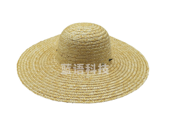 夏季农民草帽 防晒遮阳工地帽 大沿麦秆草编帽 直径约45cm