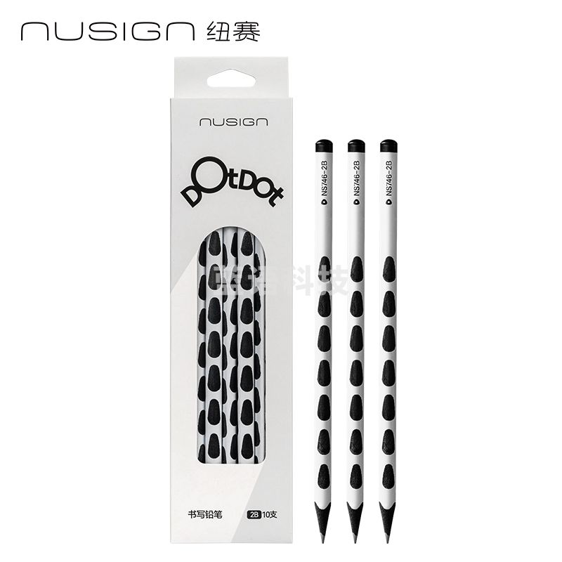纽赛NS746-2B常规杆黑木洞洞纽赛铅笔2B(白)(10支/盒)