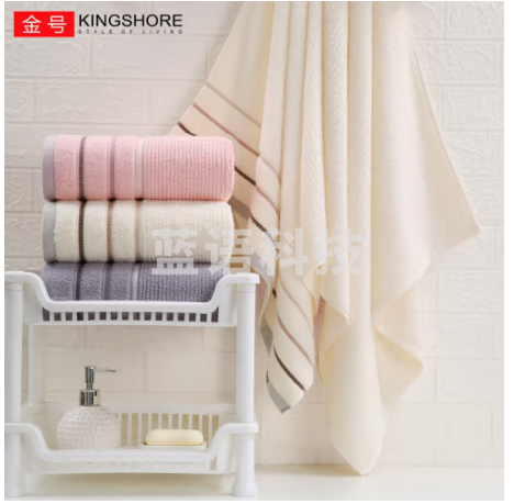 金号 浴巾家居 加大加厚棉浴巾吸水巾柔软亲肤 全棉素色缎档浴巾140*72cm 445g 棕色