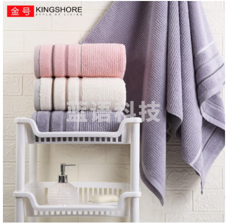 金号浴巾 A类纯棉加大加厚成人家用柔软吸水亲肤 单条装 140*72cm 445g 灰色