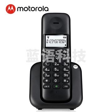 摩托罗拉(Motorola)T301C 数字无绳电话机 无线座机 单机 大屏幕白色背光 清晰免提  办公家用 (黑色)