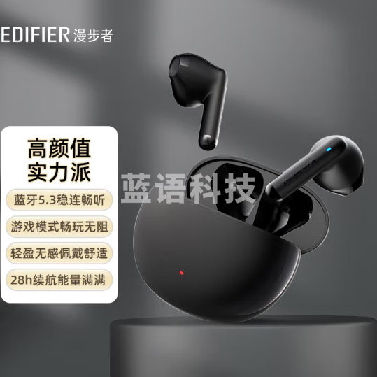 漫步者（EDIFIER）声迈X2 真无线蓝牙耳机 音乐运动手机耳机 通用苹果安卓手机 黑色