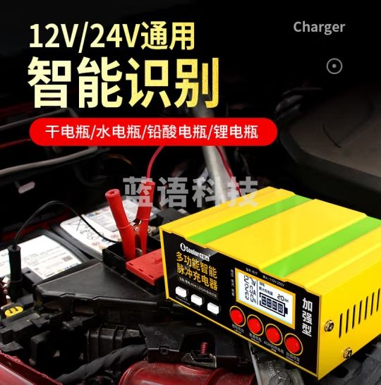 小能人（soulor）R17汽车电瓶充电器12V24V通用纯铜摩托车轿车货车充电加强修复款