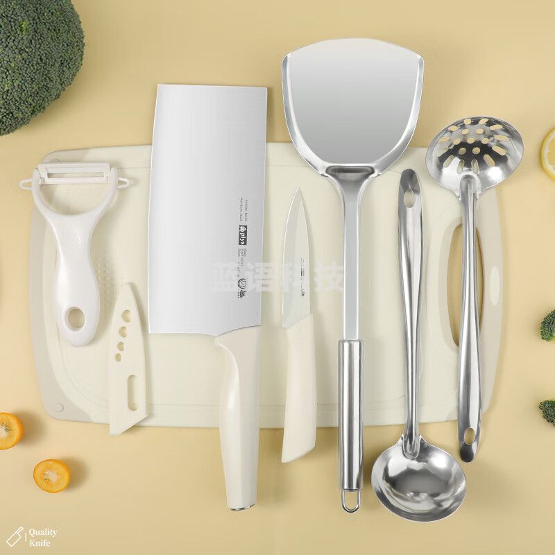 刀具套装菜刀菜板七件套厨房家用切片刀水果刀锅铲汤勺厨具全套