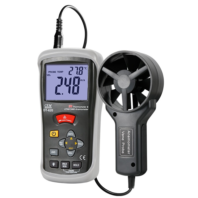华盛昌(CEM)DT-620风速计 专业高精度 风速、风量、风温测量仪 多种风速单位切换