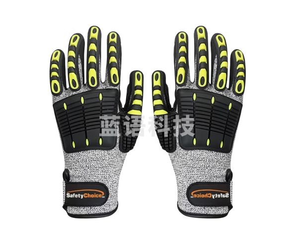 者也 TPR防撞机械手套 1双 黑色防切割防砸减震手部防护用品 L码