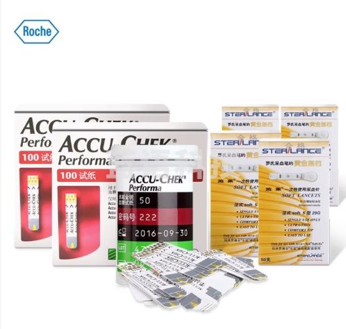 罗氏血糖仪家用血糖试纸 卓越金采型（200片装+200支采血针）