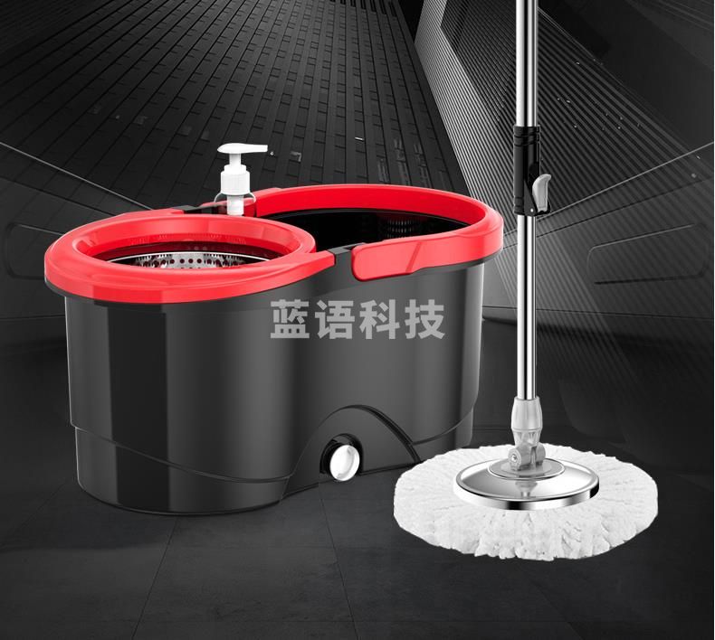 拖把杆旋转通用式免手洗地拖墩布桶   自动甩水家用拖地神器墩布桶